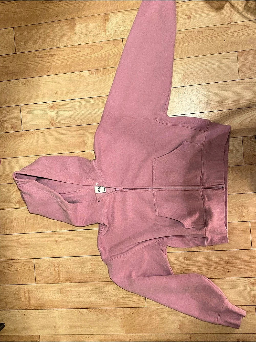 Aritzia Cozy Sweatfleece Boyfriend Boxy Zip Hoodie Pink Small